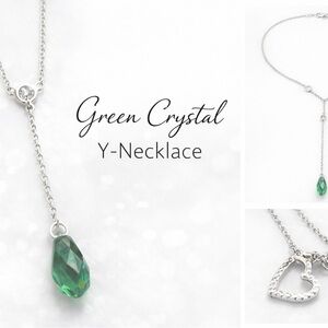 Green Crystal Y-Necklace